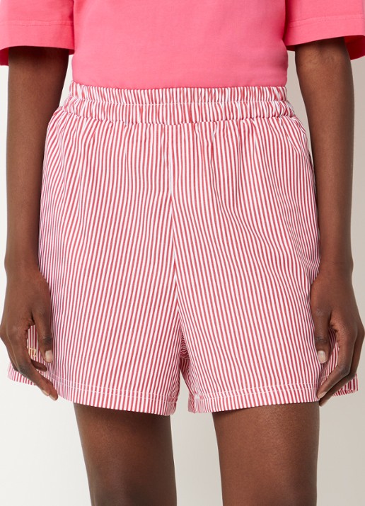 Stieglitz High waist Lua korte broek met streepprint - detail 2 rood
