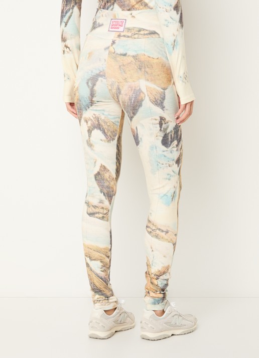 Stieglitz High waist skinny fit legging met print - achterkant lindegroen