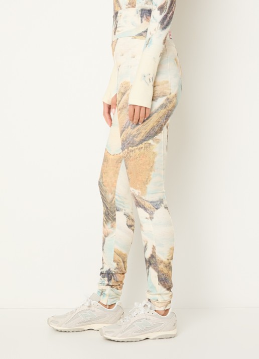 Stieglitz High waist skinny fit legging met print - detail 5 lindegroen