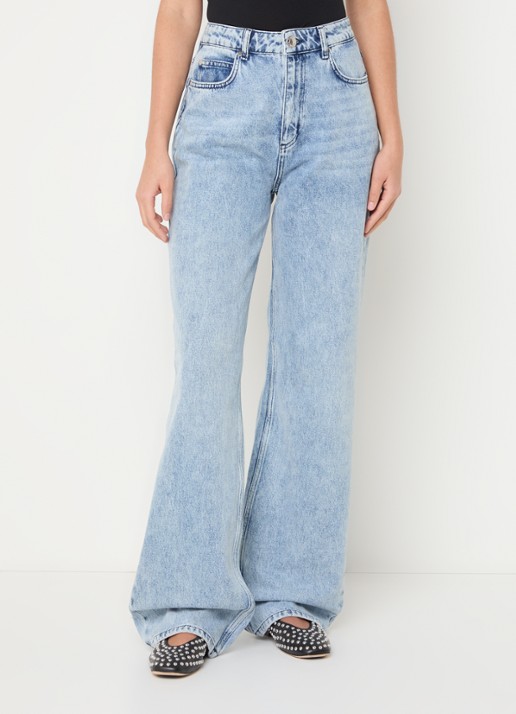 Stieglitz High waist wide leg jeans met lichte wassing