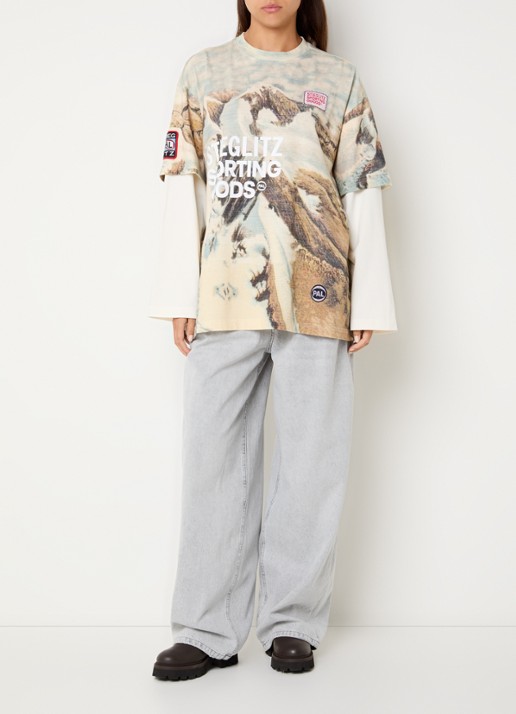 Stieglitz Jacy longsleeve met print - voorkant 4 beige