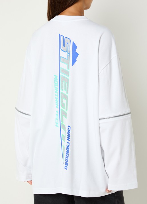 Stieglitz Mare oversized longsleeve met logo- en backprint