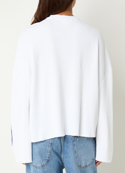 Stieglitz Marta oversized longsleeve met print - achterkant 2 lichtgrijs