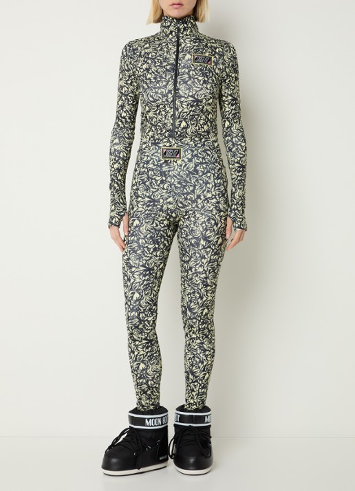 Stieglitz Noor high waist legging met print - voorkant 5 geel