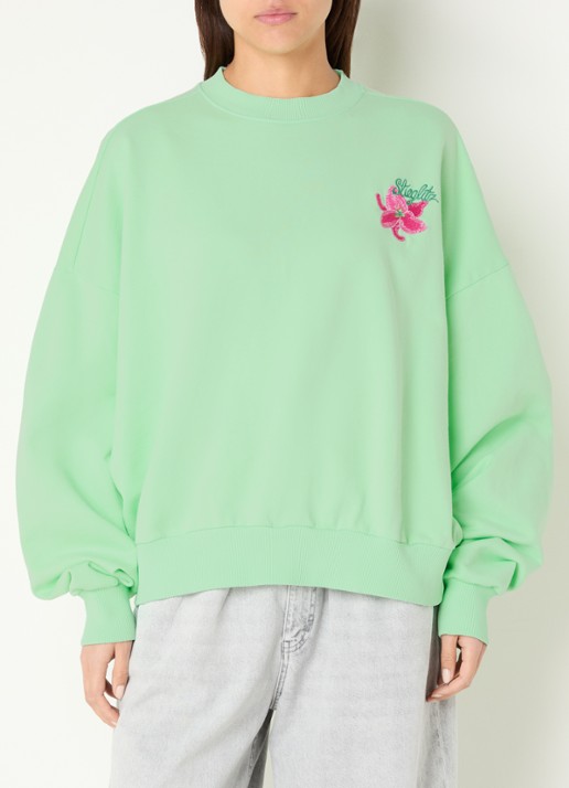 Stieglitz Novia oversized sweater met logoborduring