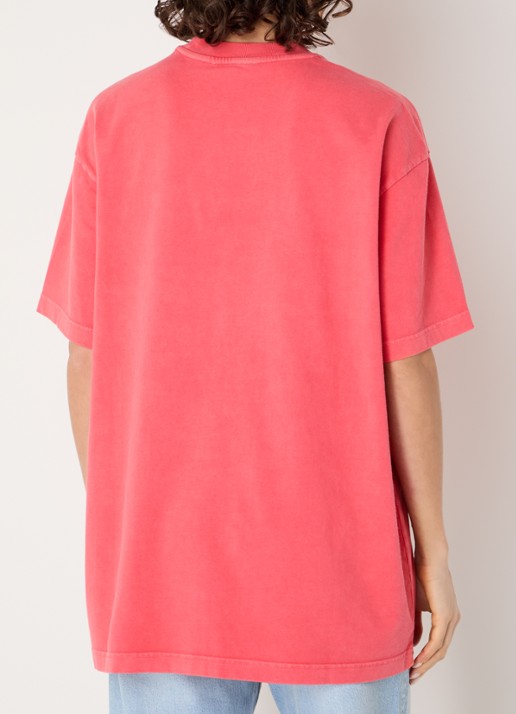 Stieglitz Oversized T-shirt met logoborduring - achterkant koraal