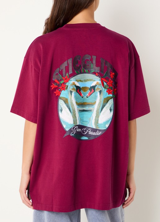 Stieglitz Renzo oversized T-shirt met logoborduring