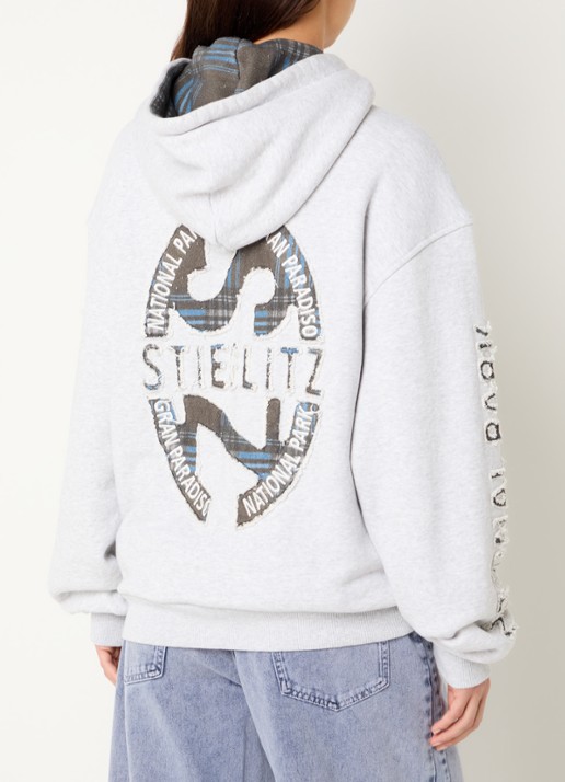 Stieglitz Rodrigo oversized sweatvest met logoborduring