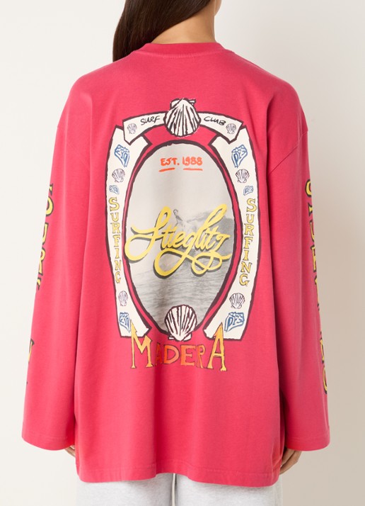 Stieglitz Safira longsleeve met logo- en backprint