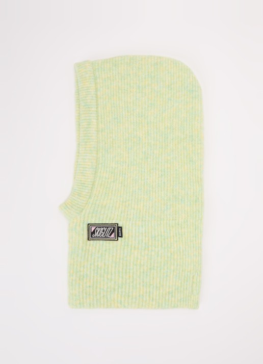 Stieglitz Skiglitz ribgebreide balaclava in wolblend met logo
