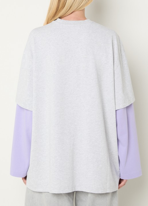 Stieglitz Stan longsleeve met logo - achterkant 2 lavendel