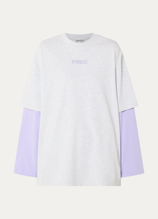 Stieglitz Stan longsleeve met logo - voorkant 3 lavendel