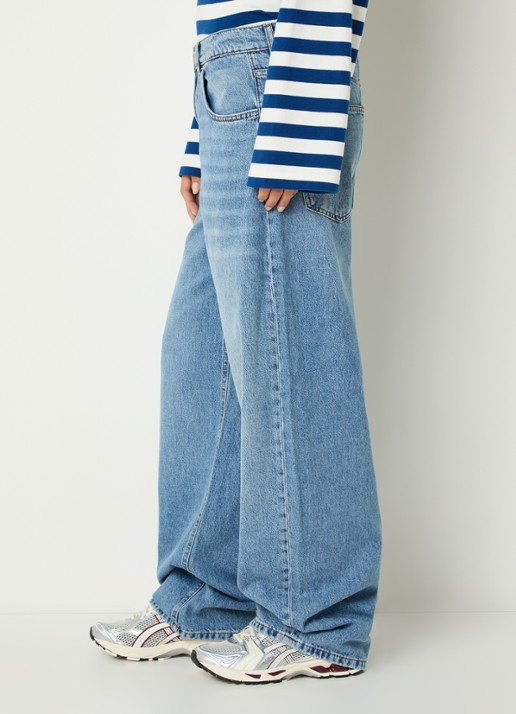 Stieglitz Teresa high waist loose fit jeans met steekzakken - detail 3 donkerblauw