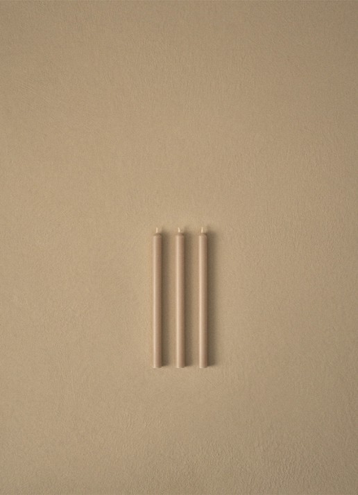 STOFF Nagel Kaars set van 12 - voorkant 2 beige