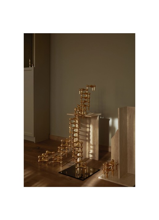 STOFF Nagel Kandelaar 6 cm set van 3 - detail 7 goud