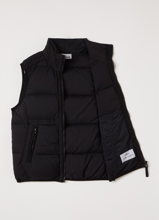 Stone Island 00001 gewatteerde bodywarmer met donsvulling - voorkant 3 zwart