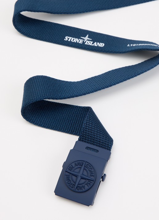 Stone Island 00001 riem met logo  - detail donkerblauw