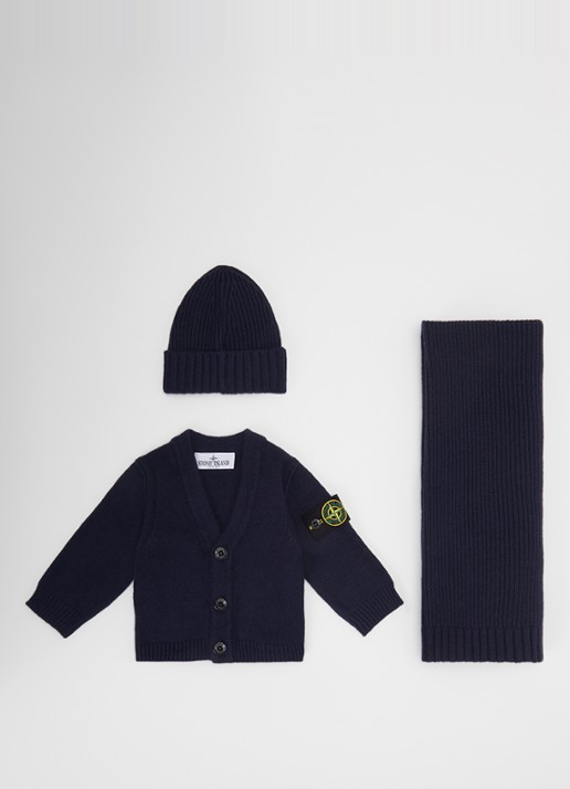 Stone Island 00001 set van vest met muts en sjaal in giftbox 3-delig