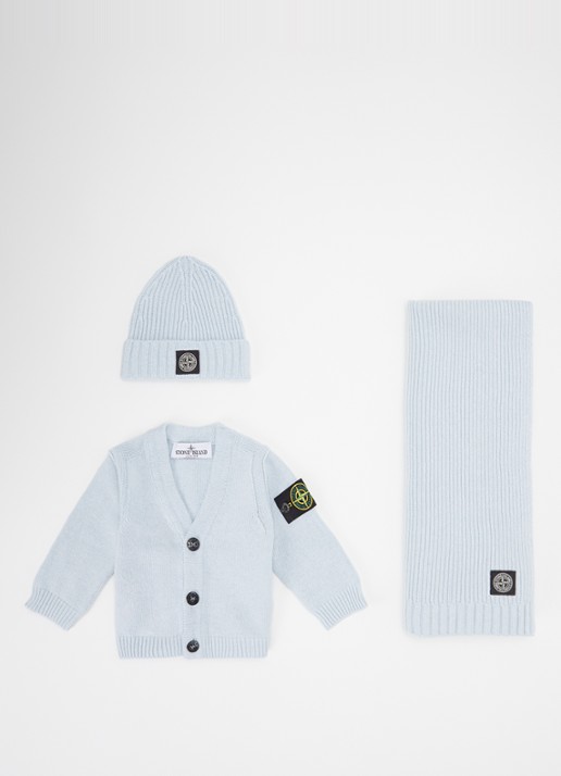 Stone Island 00001 set van vest met muts en sjaal in giftbox 3-delig