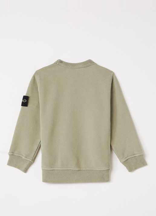 Stone Island 00001 sweater met logo - voorkant 3 lindegroen