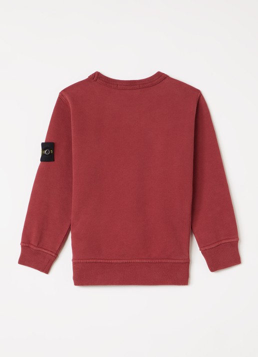 Stone Island 00001 sweater met logo - voorkant 3 bordeauxrood