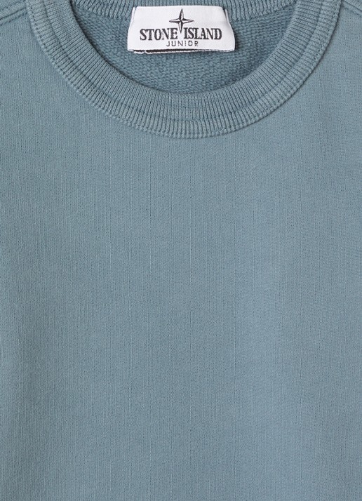 Stone Island 00001 sweater met logo - detail staalblauw