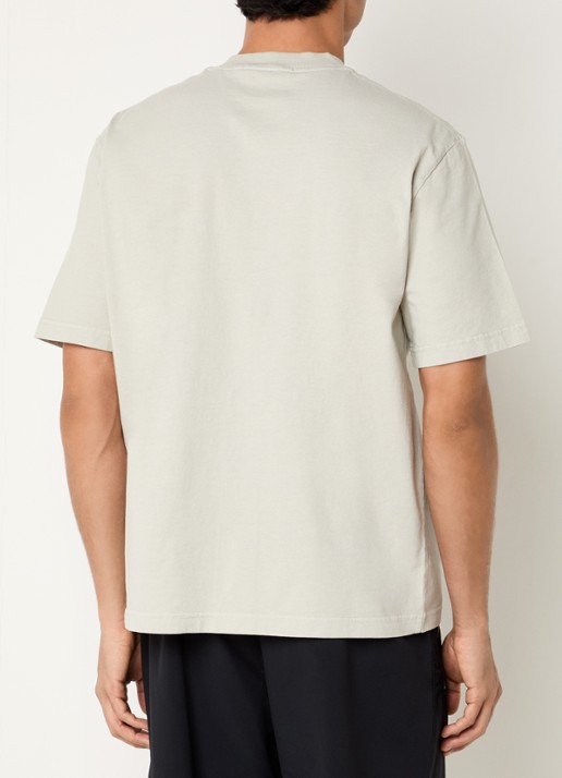 Stone Island 00001 T-shirt met logoprint - achterkant lichtgrijs
