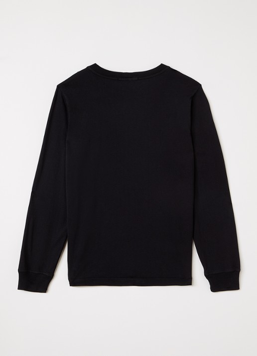 Stone Island 00002 Longsleeve met logo - voorkant 2 zwart