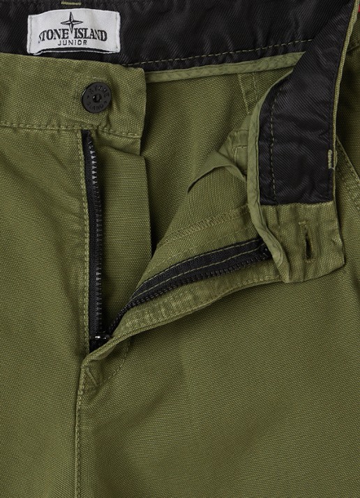 Stone Island 00002 slim fit chino met broekzakken - detail legergroen