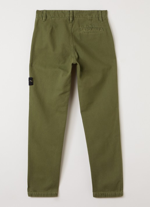 Stone Island 00002 slim fit chino met broekzakken - voorkant 3 legergroen