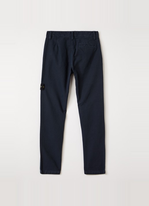 Stone Island 00002 slim fit chino met broekzakken - voorkant 3 donkerblauw