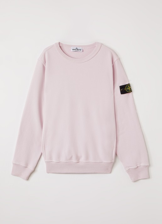 Stone Island 00002 sweater met logo - voorkant 2 roze