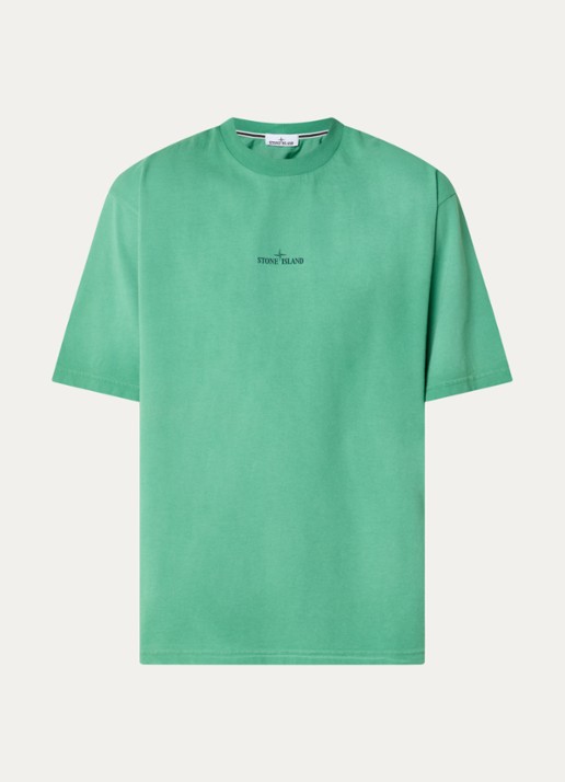 Stone Island 00002 T-shirt met logo- en backprint