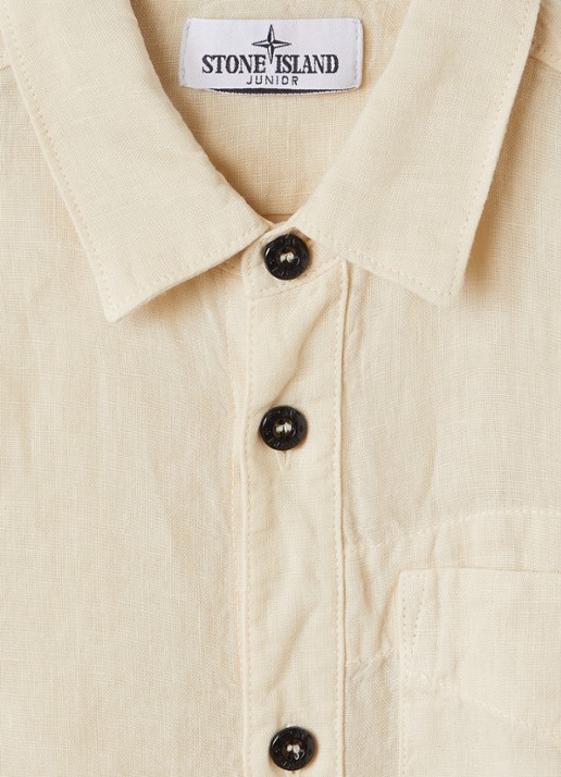 Stone Island 00003 overhemd van linnen - detail beige