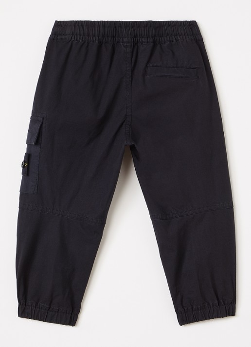Stone Island 00003 tapered fit cargobroek - voorkant 3 zwart