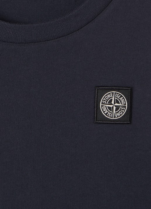 Stone Island 00004 longsleeve met logo - detail 3 donkerblauw
