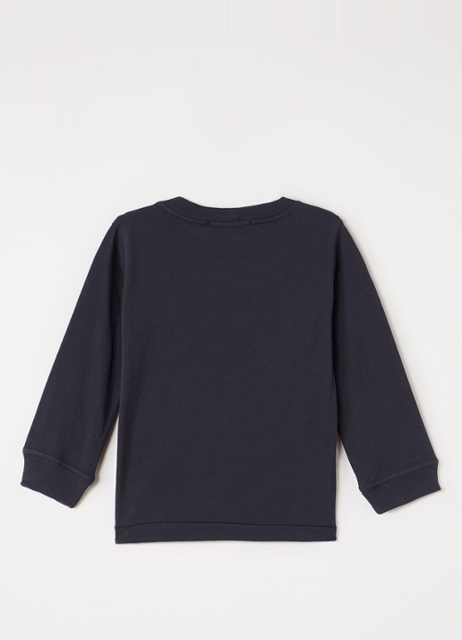 Stone Island 00004 longsleeve met logo - voorkant 2 donkerblauw