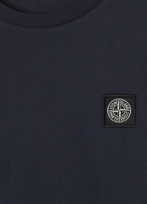 Stone Island 00004 longsleeve met logo - detail donkerblauw
