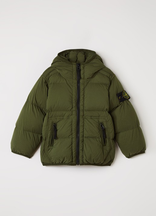 Stone Island 00004 puffer jack met capuchon en ritszakken