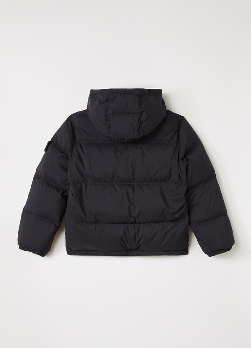 Stone Island 00005 puffer jack met logo - achterkant donkerblauw