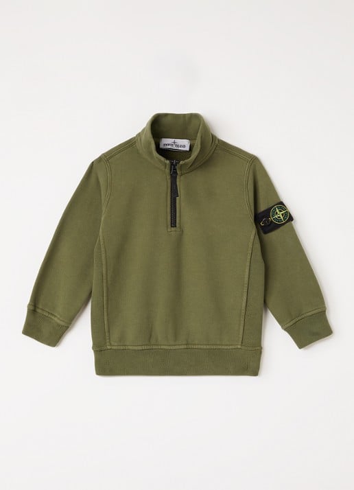 Stone Island 00005 sweater met logo en halve rits