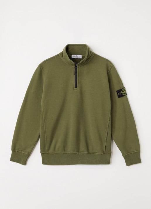 Stone Island 00005 sweater met logo en halve rits