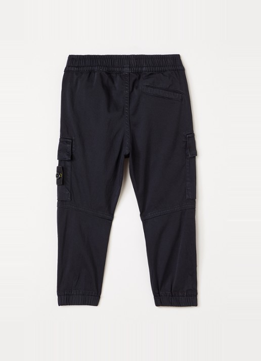 Stone Island 00006 tapered fit cargobroek - voorkant 3 donkerblauw