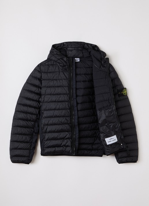 Stone Island 00009 gewatteerd jack met donsvulling - voorkant 2 zwart