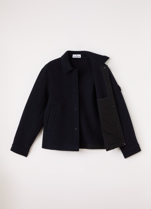 Stone Island 00010 jack van wol - voorkant 2 donkerblauw
