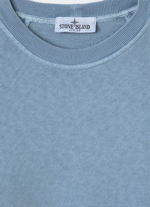 Stone Island 00012 sweater met logo - detail 3 staalblauw