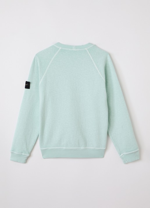 Stone Island 00012 sweater met logo - voorkant 2 lichtblauw