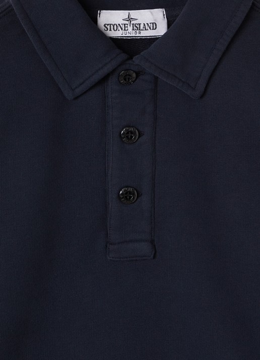 Stone Island 00012 sweater met logo - detail donkerblauw