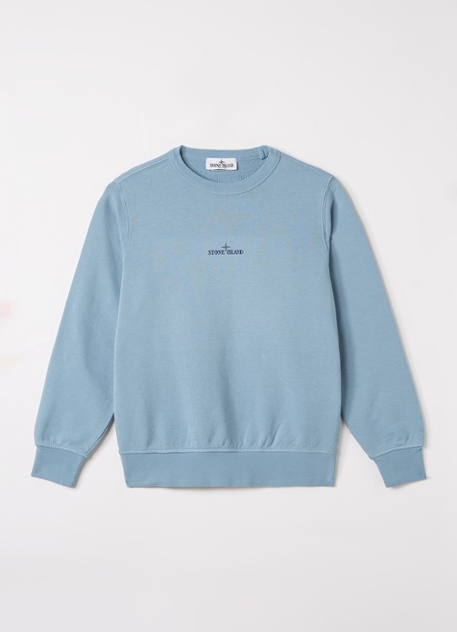 Stone Island 00018 sweater met logo- en backprint