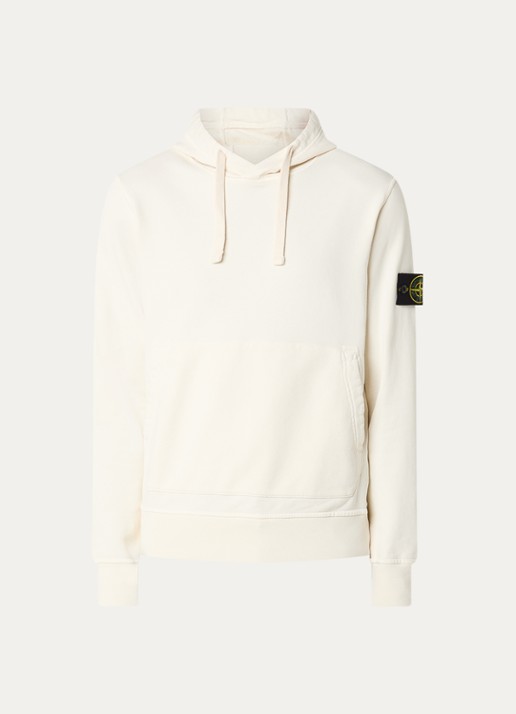 Stone Island 08514 Felpa sweatvest met logo - voorkant creme